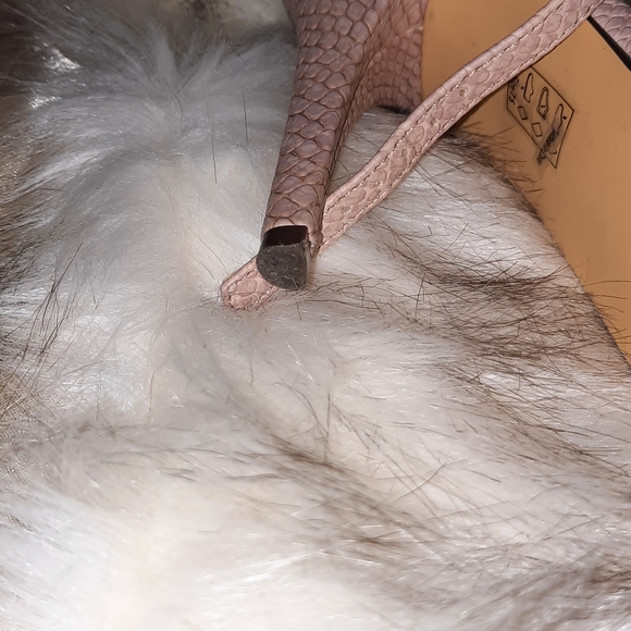 M by Michael Antonio Nude Snakeskin Pattern Heels - Picture 4 of 5